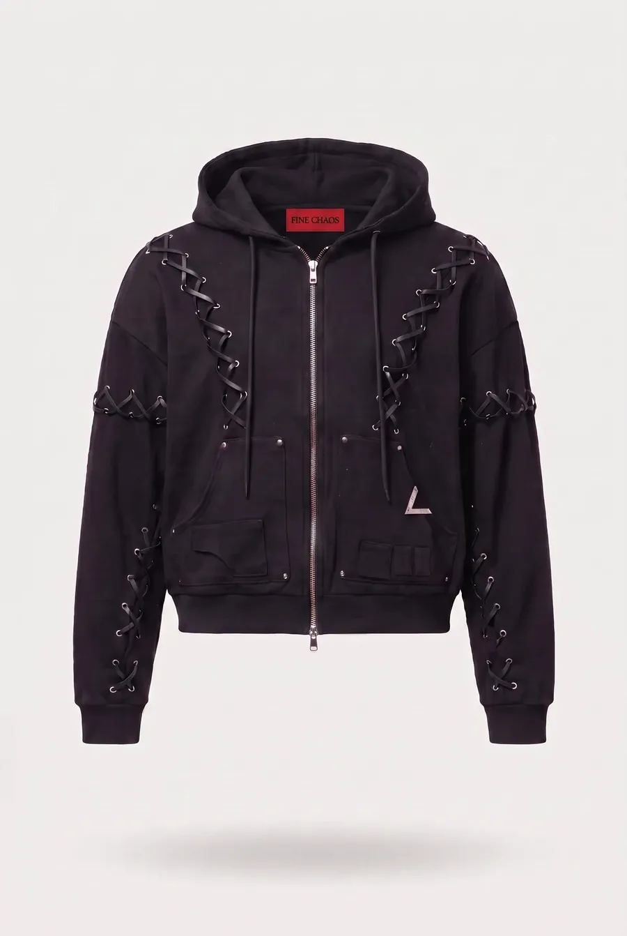 Laced Hoodie — the delivered AI-generated ghost-mannequin packshot