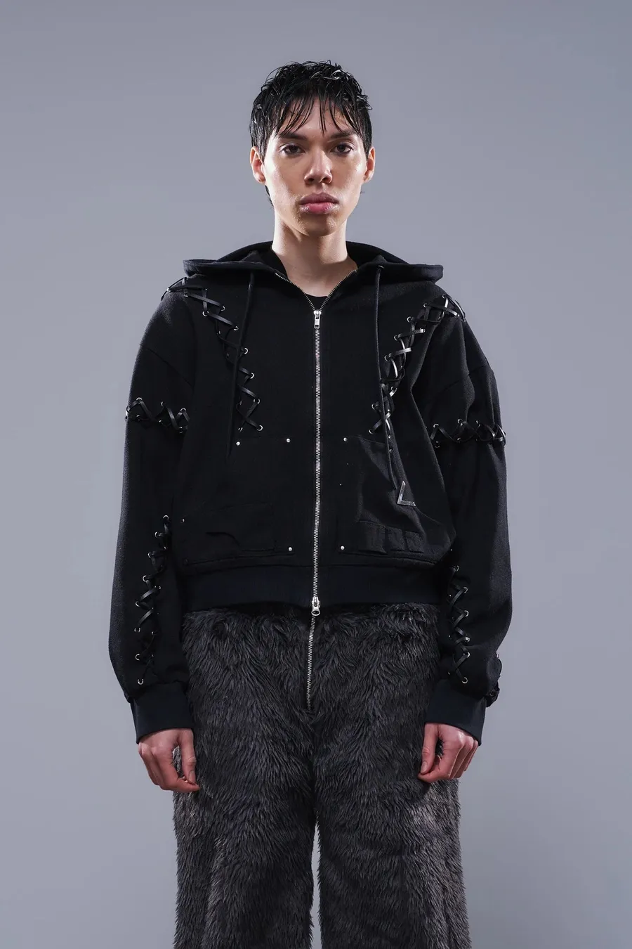 Laced Hoodie — the existing on-model photo used as source